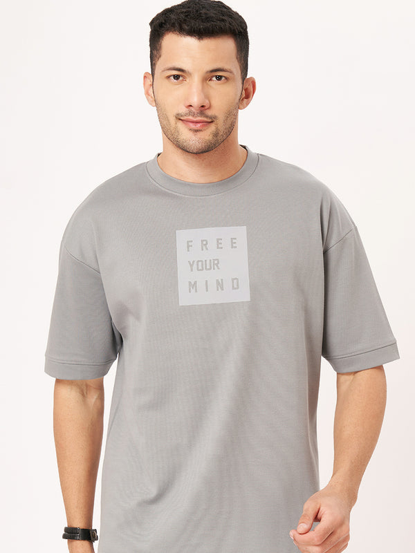 Ash Grey Half Sleeve Oversized T-Shirt
