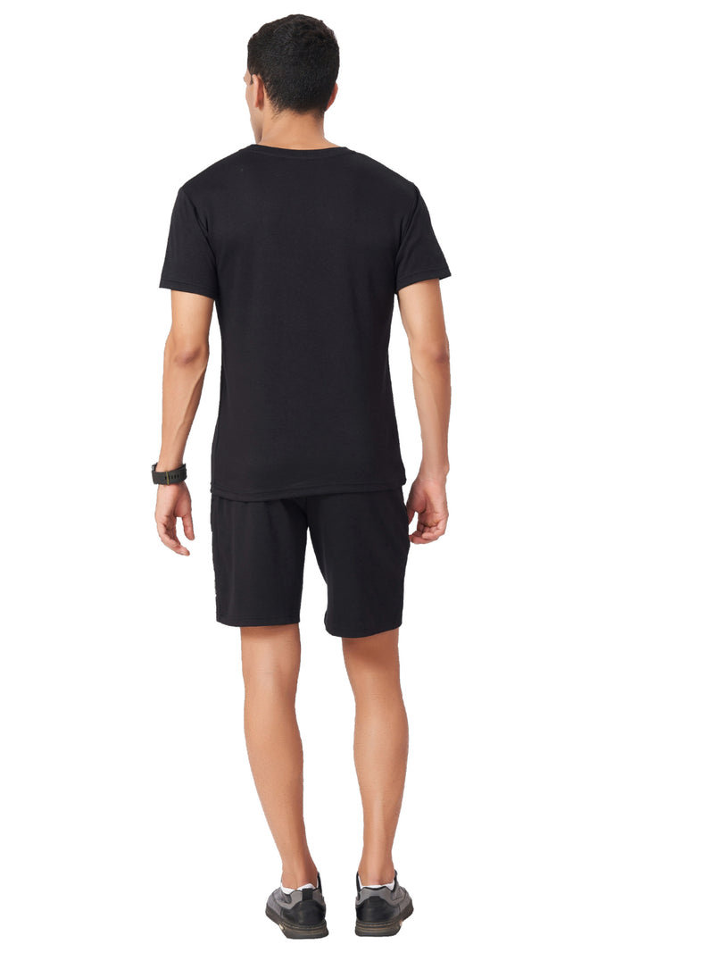 Black T-shirt And Shorts Co-Ord Set