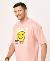 Baby Pink Round Neck Oversized T-Shirt
