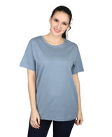 ZU Womens Cotton Solid Round Neck T-Shirt