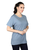ZU Womens Cotton Solid Round Neck T-Shirt