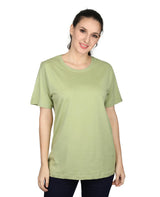 ZU Womens Cotton Solid Round Neck T-Shirt