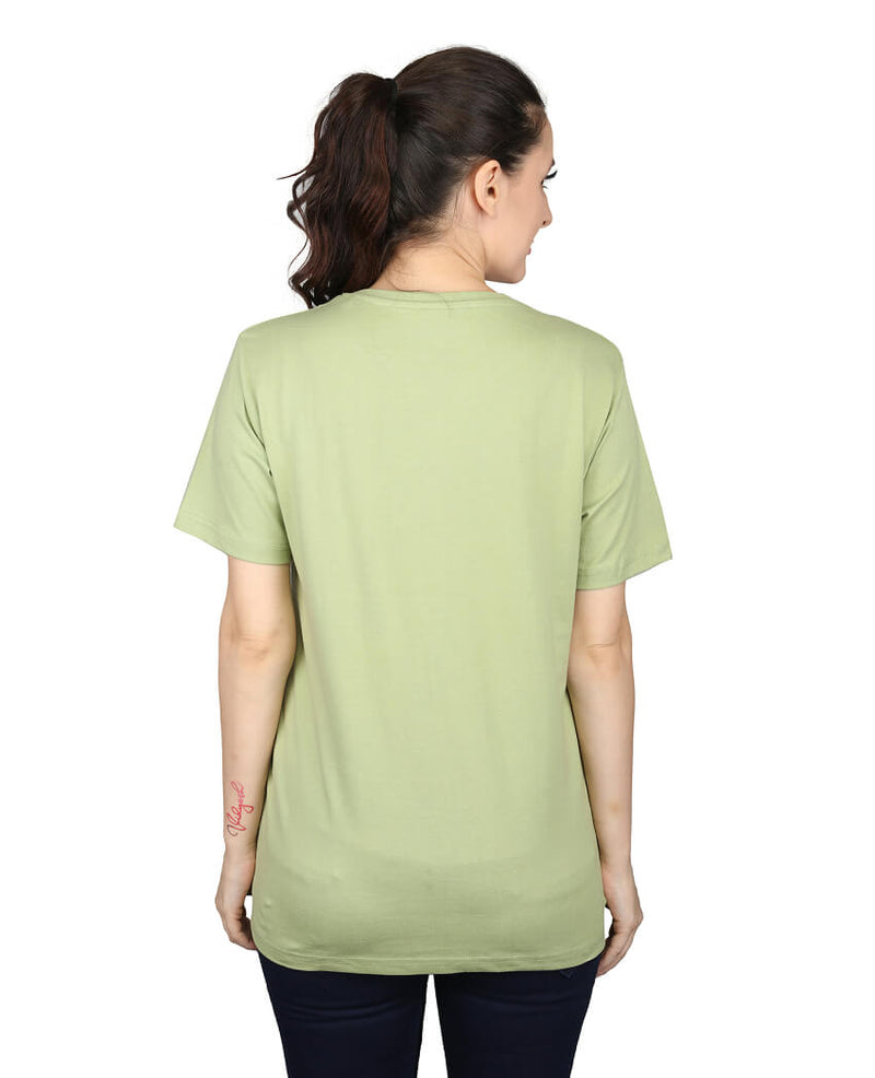 ZU Womens Cotton Solid Round Neck T-Shirt