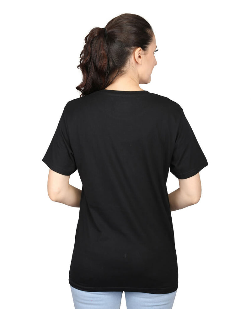 ZU Womens Cotton Solid Round Neck T-Shirt