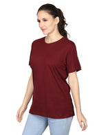 ZU Womens Cotton Solid Round Neck T-Shirt