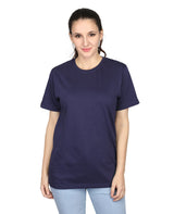 ZU Womens Cotton Solid Round Neck T-Shirt