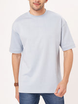 Steel Blue Half Sleeve Oversized T Shirt