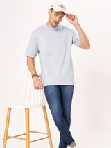 Steel Blue Half Sleeve Oversized T Shirt