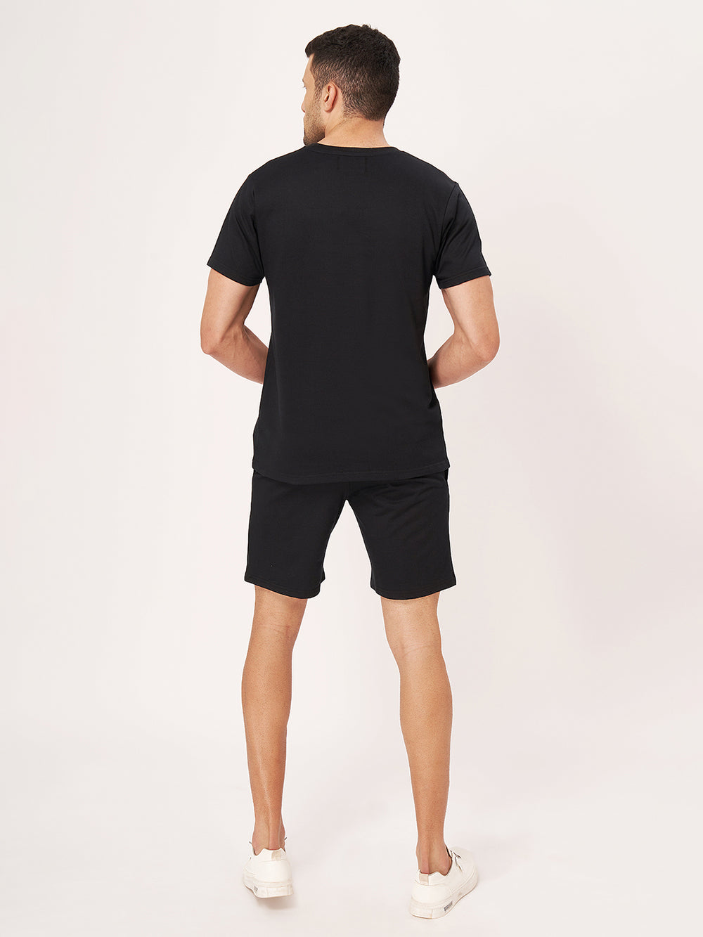 Buy Black Halfsleeve T-shirt & Shorts Co-Ords | ZU Clothing