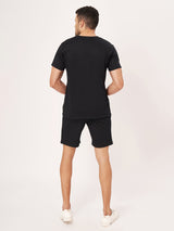 Black Half Sleeve T shirt And Shorts Co Ord Set