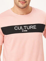 Baby Pink Printed Half Sleeve T-shirt
