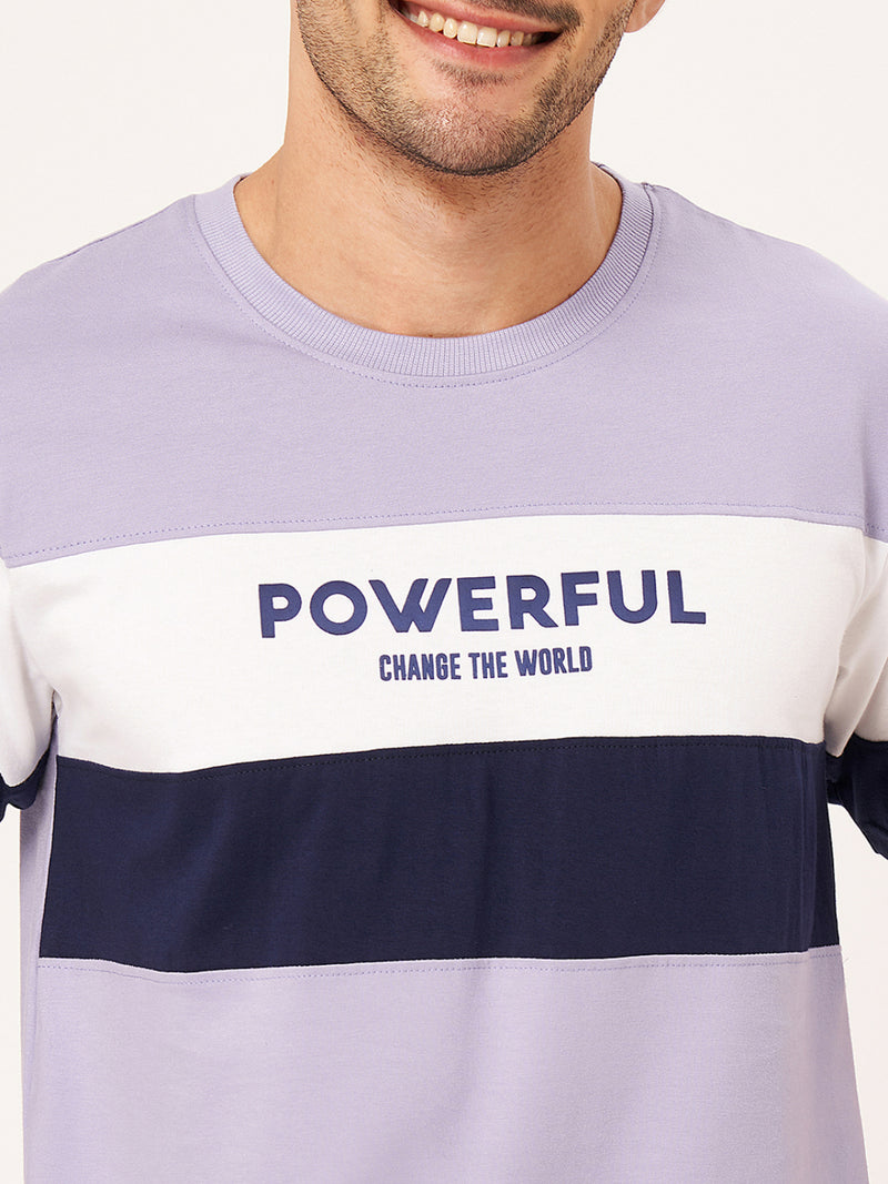 Lavender Printed Half Sleeve T-shirt
