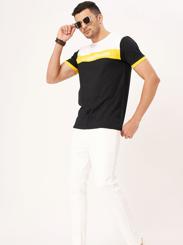 Black Printed T-shirt and White Pant