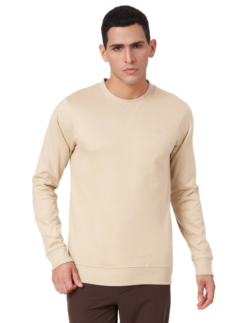 100% Cotton Round Neck Solid Regular Fit Full Sleeve Sweatshirt