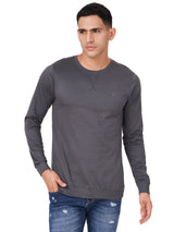 100% Cotton Round Neck Solid Regular Fit Full Sleeve Sweatshirt