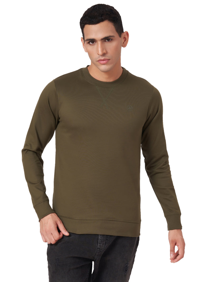 100% Cotton Round Neck Solid Regular Fit Full Sleeve Sweatshirt