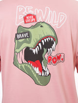 Baby Pink Printed Oversized T-Shirt