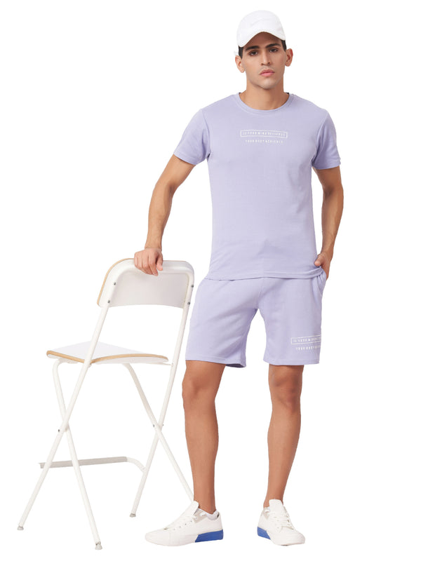 Lavender T-shirt And Shorts Co-Ord Set