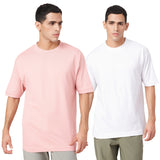 Solid Round Neck Oversized T-shirt Combo