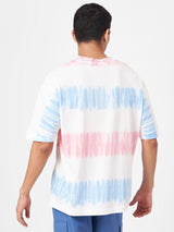 White Printed Half Sleeve Tie Dye T-shirt