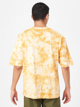 Yellow Round Neck Tie Dye T-shirt