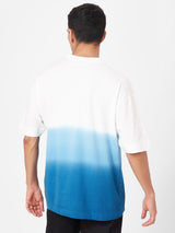 Blue Printed Half Sleeve Tie Dye T-shirt