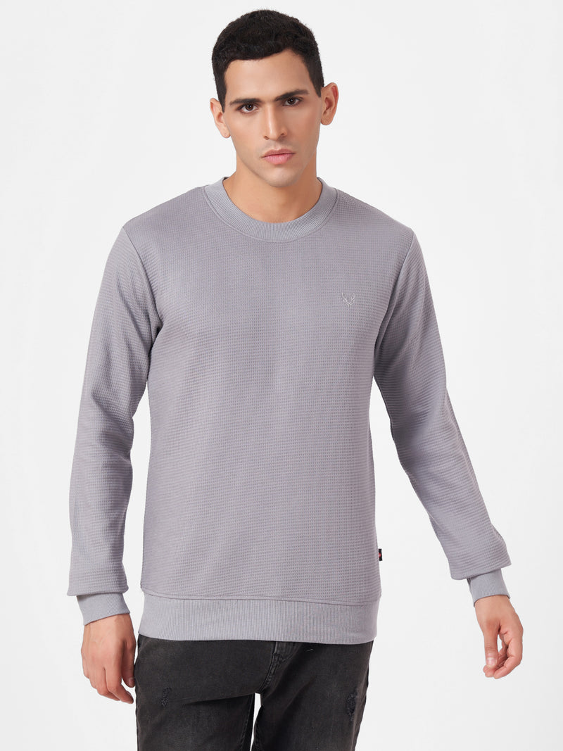 Waffle weave top sweatshirt
