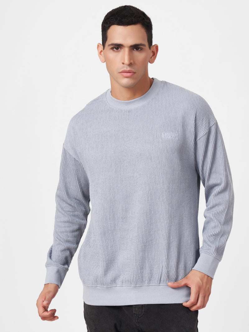 100% Cotton Buck Knit Full Sleeve Round Neck Sweatshirt