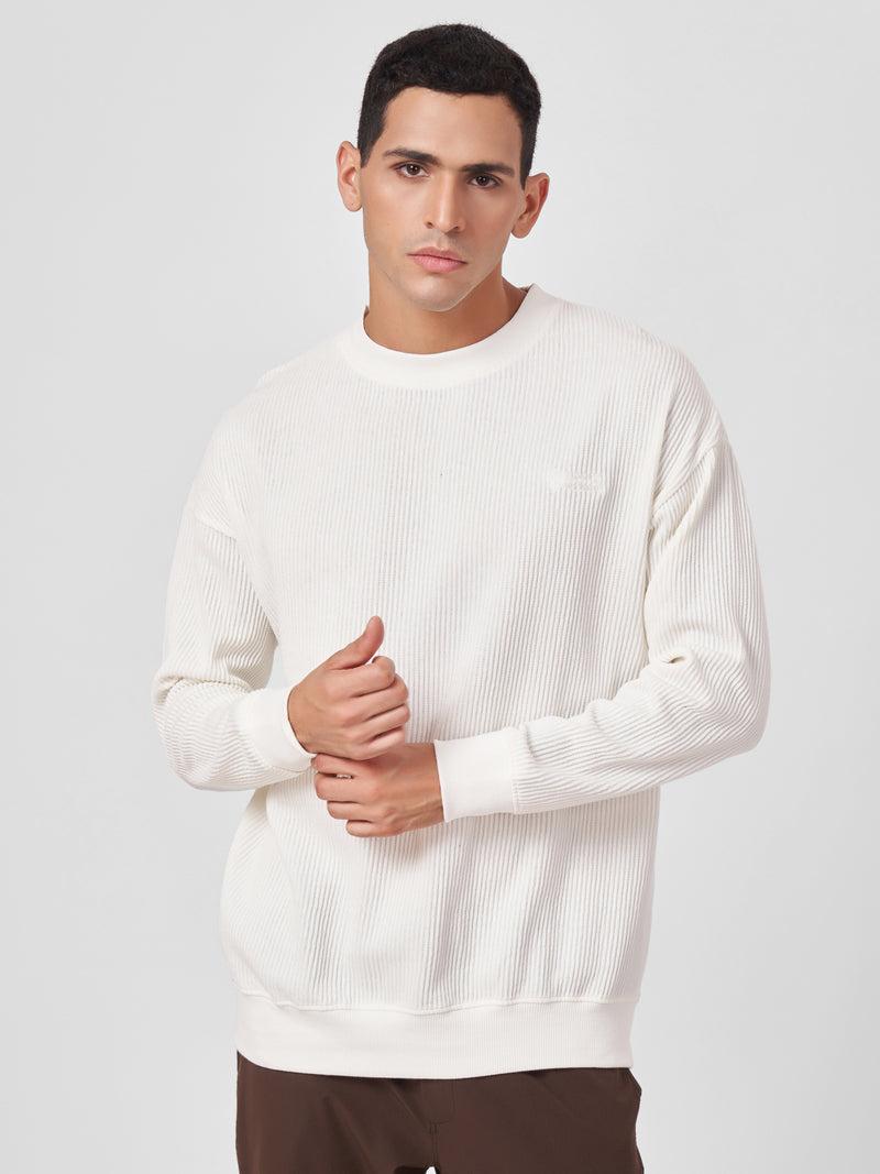 100% Cotton Buck Knit Full Sleeve Round Neck Sweatshirt