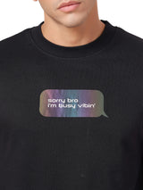 Interlock Full Sleeves Oversized Round Neck Holographic T Shirt