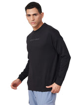 Interlock Full Sleeves Oversized Round Neck Holographic T Shirt