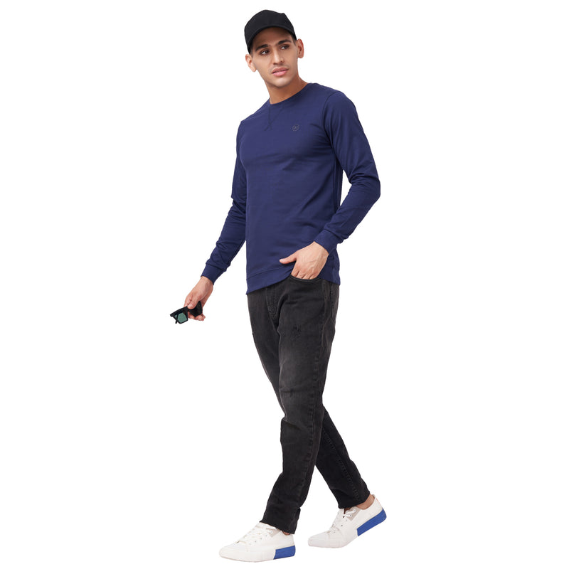 100% Cotton Round Neck Solid Regular Fit Full Sleeve Sweatshirt