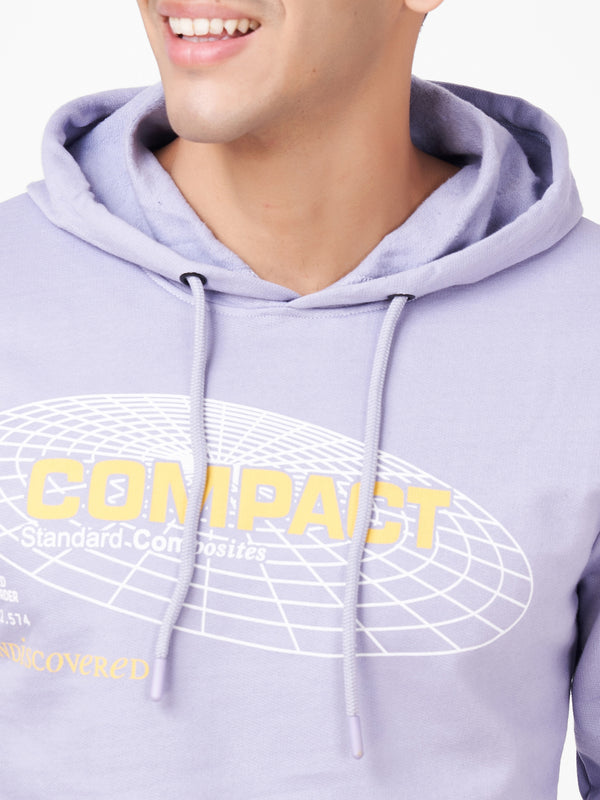 Lavender Printed Full Sleeve Hoodie