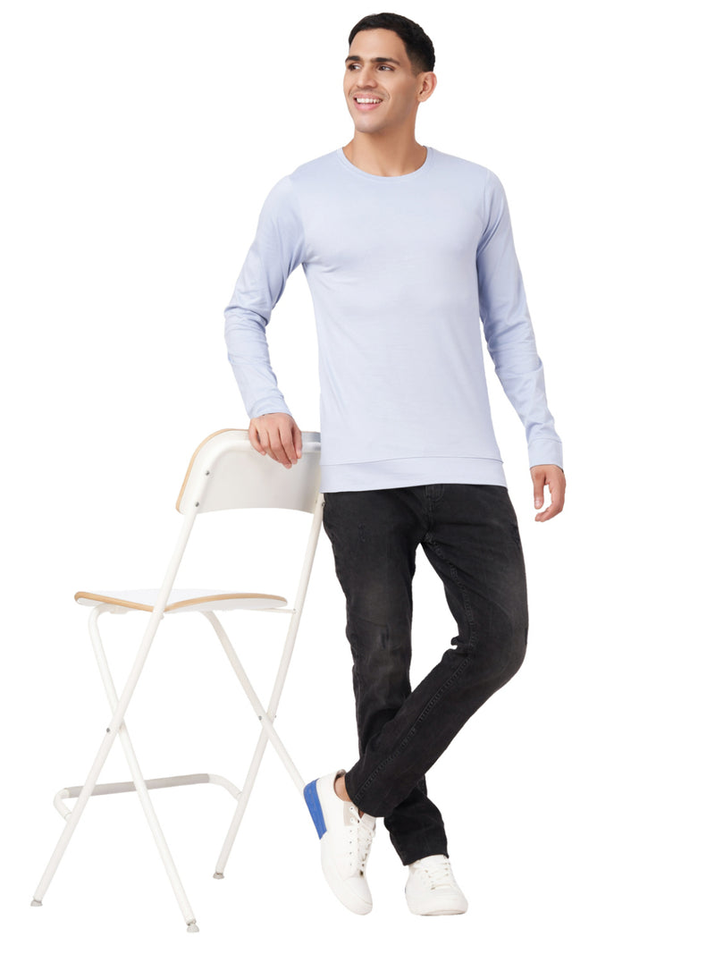 100 % Cotton Round Neck Solid Regular Full Sleeve T-Shirt