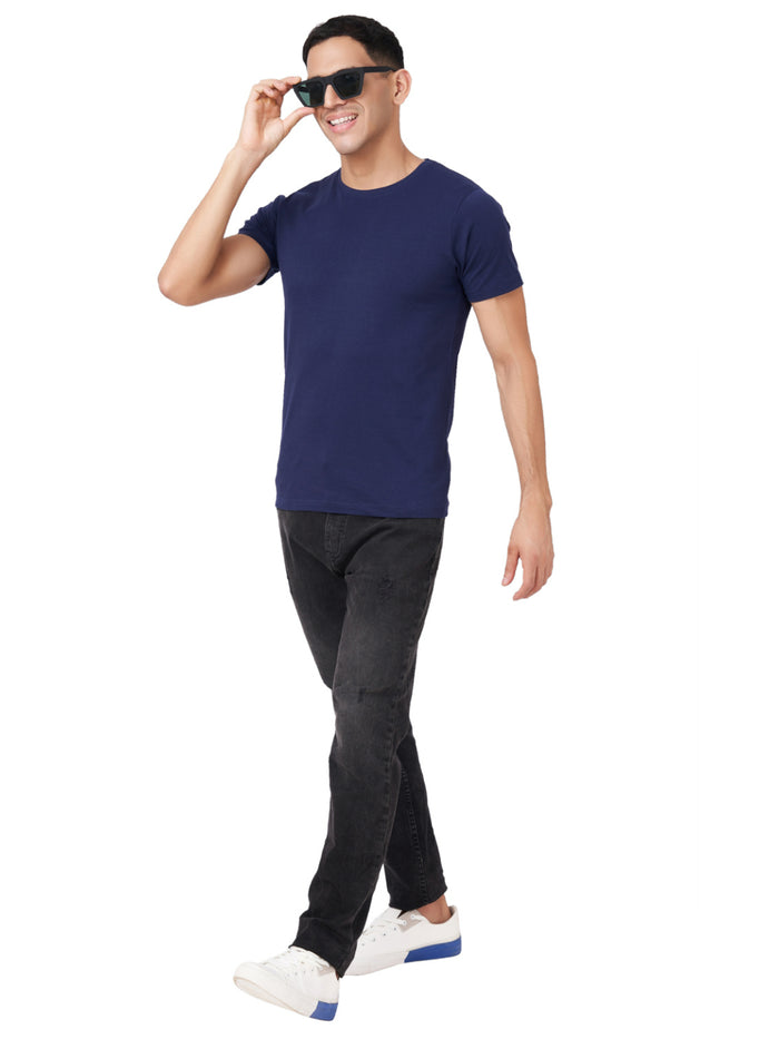 Navy Blue Plain T-shirt