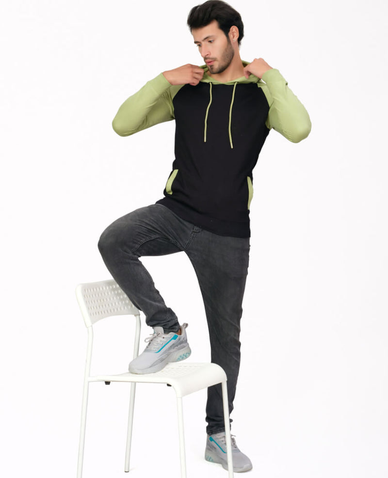 ZU Men's Full Sleeve Looper Hooded Neck Sweatshirt