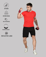 ZU Men's Half Sleeves Sports Gym T-Shirt