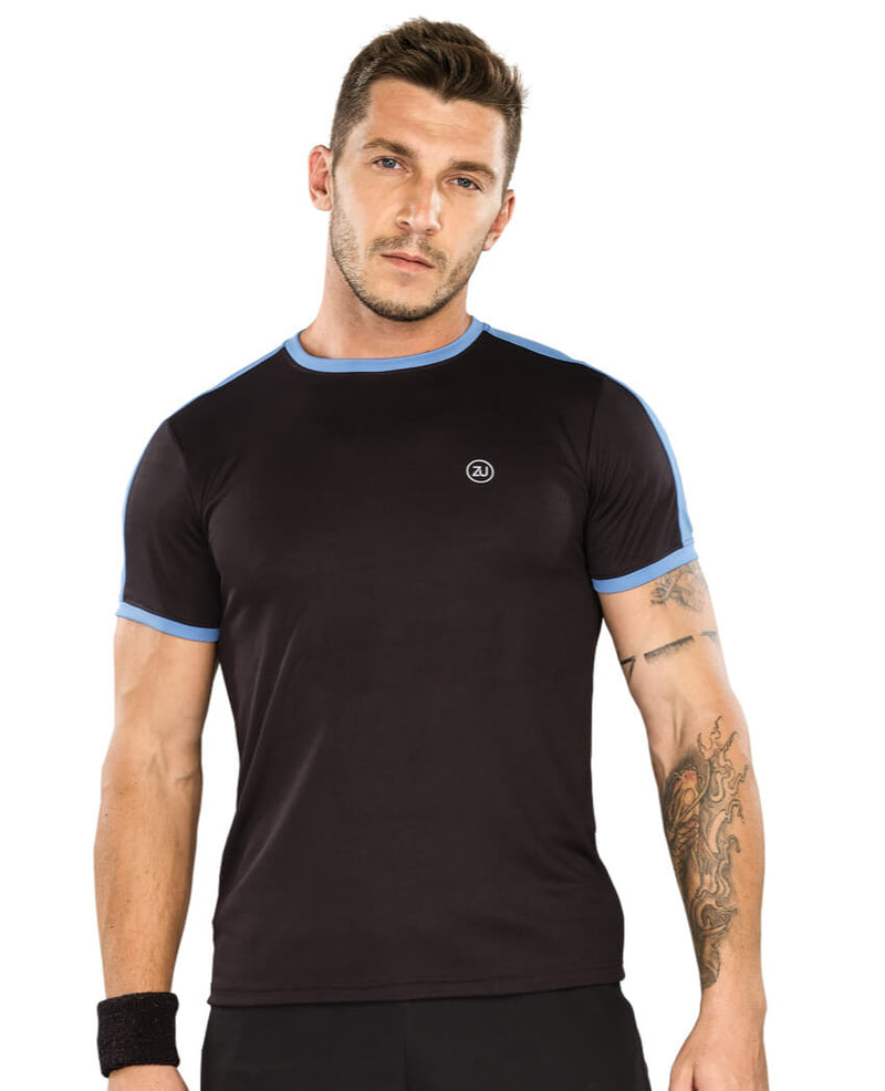ZU Men's Half Sleeves Sports Gym T-Shirt