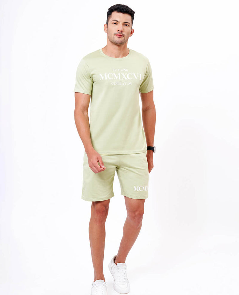 ZU Men's Half Sleeve Typography Co-ord Set