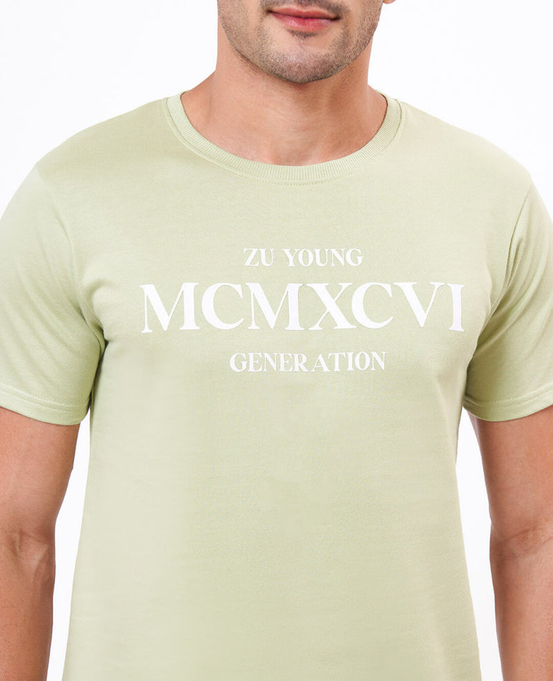 ZU Men's Half Sleeve Typography Co-ord Set
