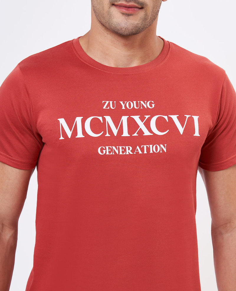 ZU Men's Half Sleeve Typography Co-ord Set