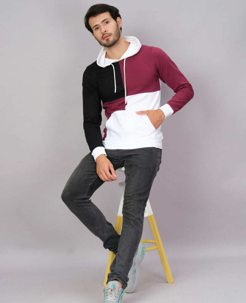 ZU Men's Full Sleeve Looper Hooded Neck Sweatshirt